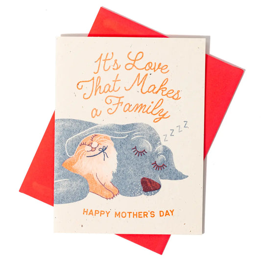 Moederdag kaart 'It's Love that makes a Family' - Bromstad Printing Co.