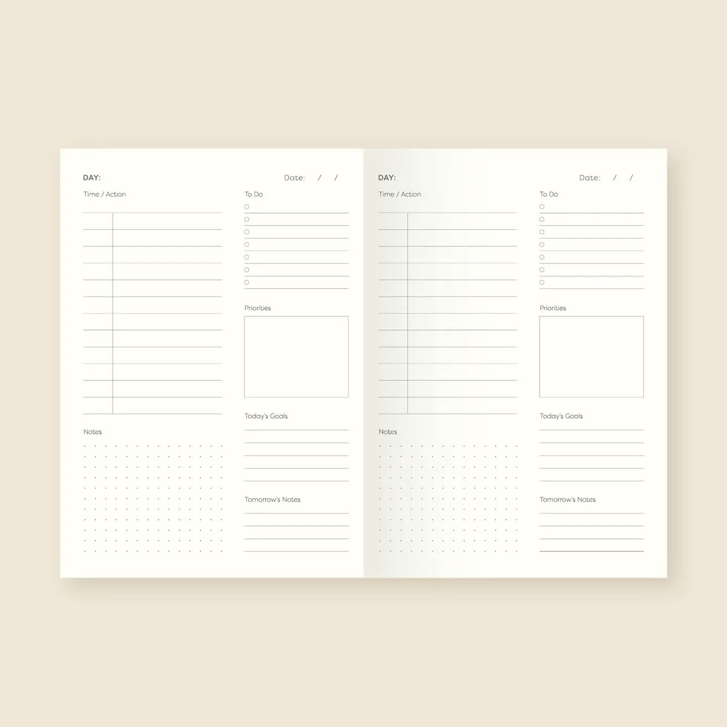 Fin Studio Undated Planner - Echoes (Daily Planner)
