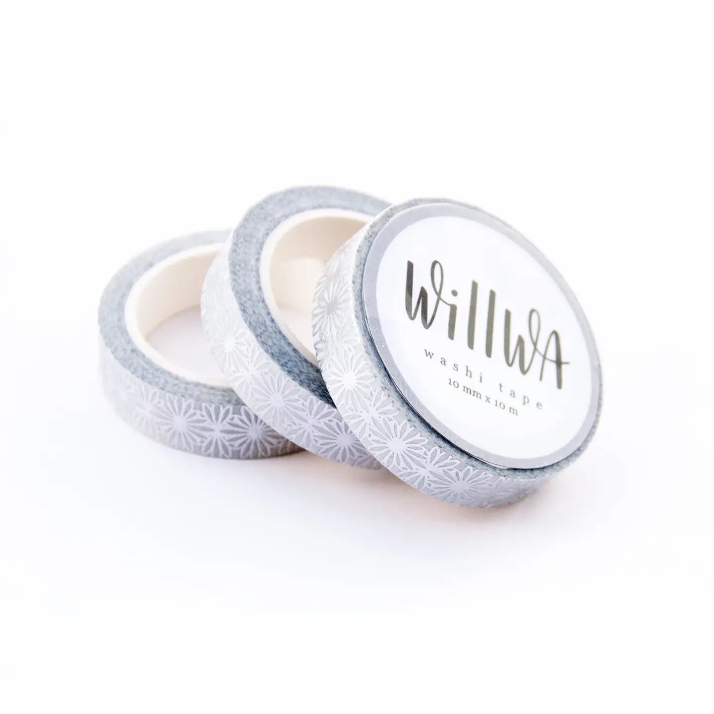 Willwa Washi tape - Silver Flora