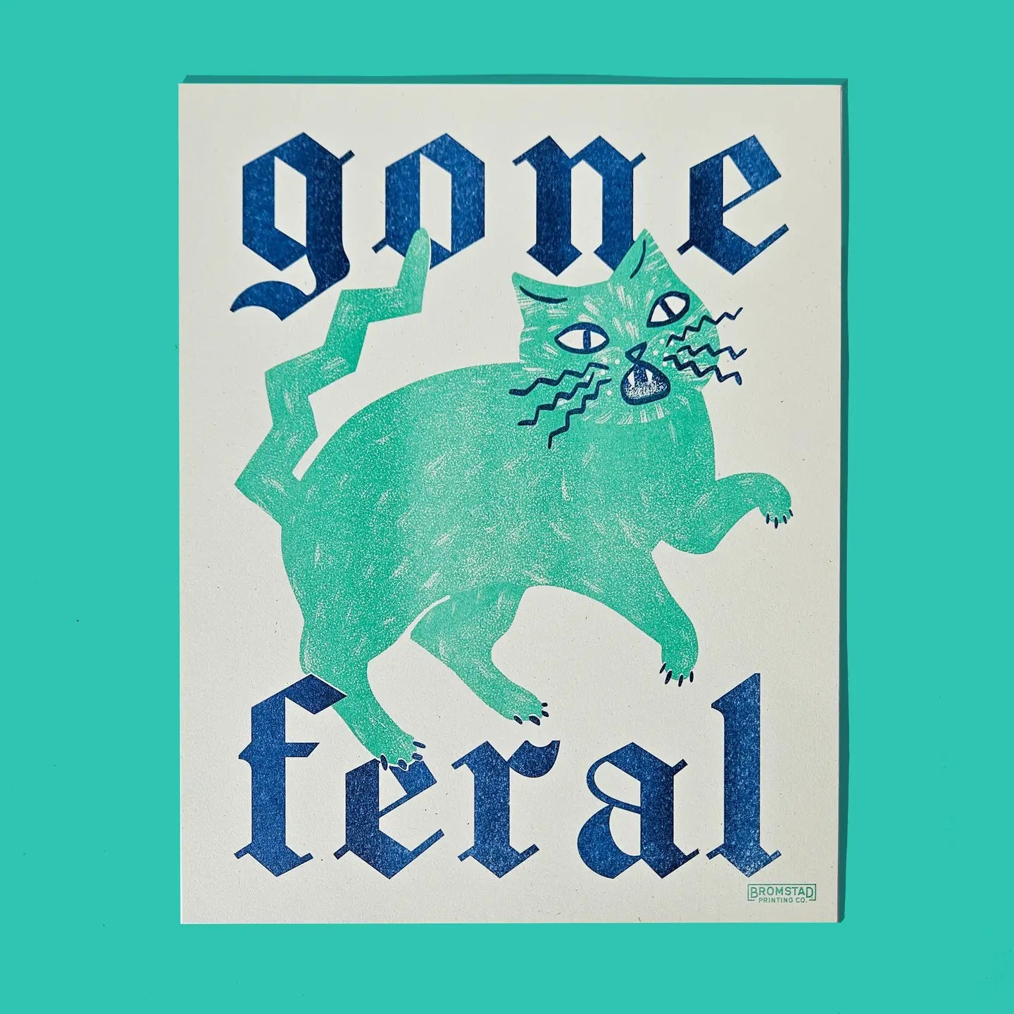 Bromstad Printing Co. - Risograph-Kunstdruck „Gone Feral“ 28x35,5cm