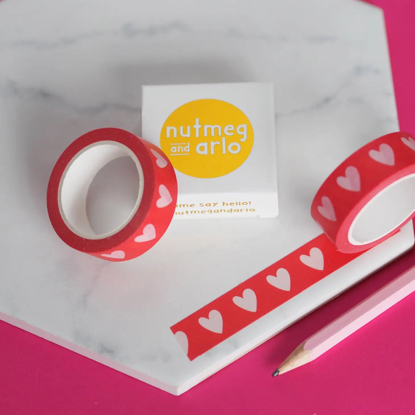 Nutmeg and Arlo Washi Tape - Blush Hearts