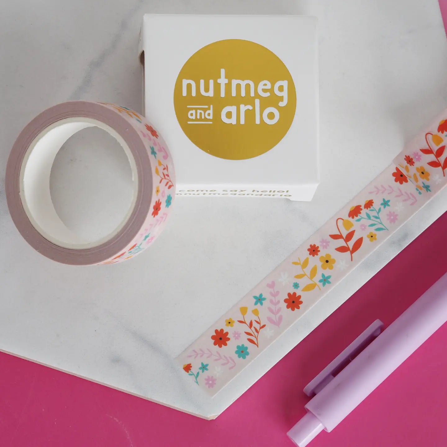 Nutmeg and Arlo Washi Tape - Light Florish