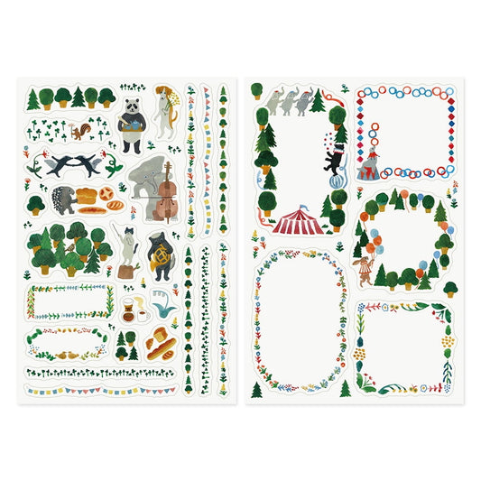 Midori Yuru Log Stickers - Forest Animals (2 sheets)