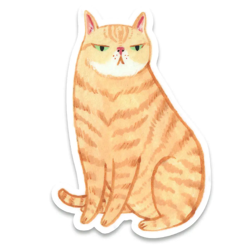 Sticker Oranje Kat - Party Mouse Studio