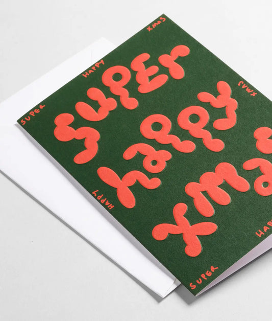 Wrap - Kerstkaart 'Super Happy Xmas'