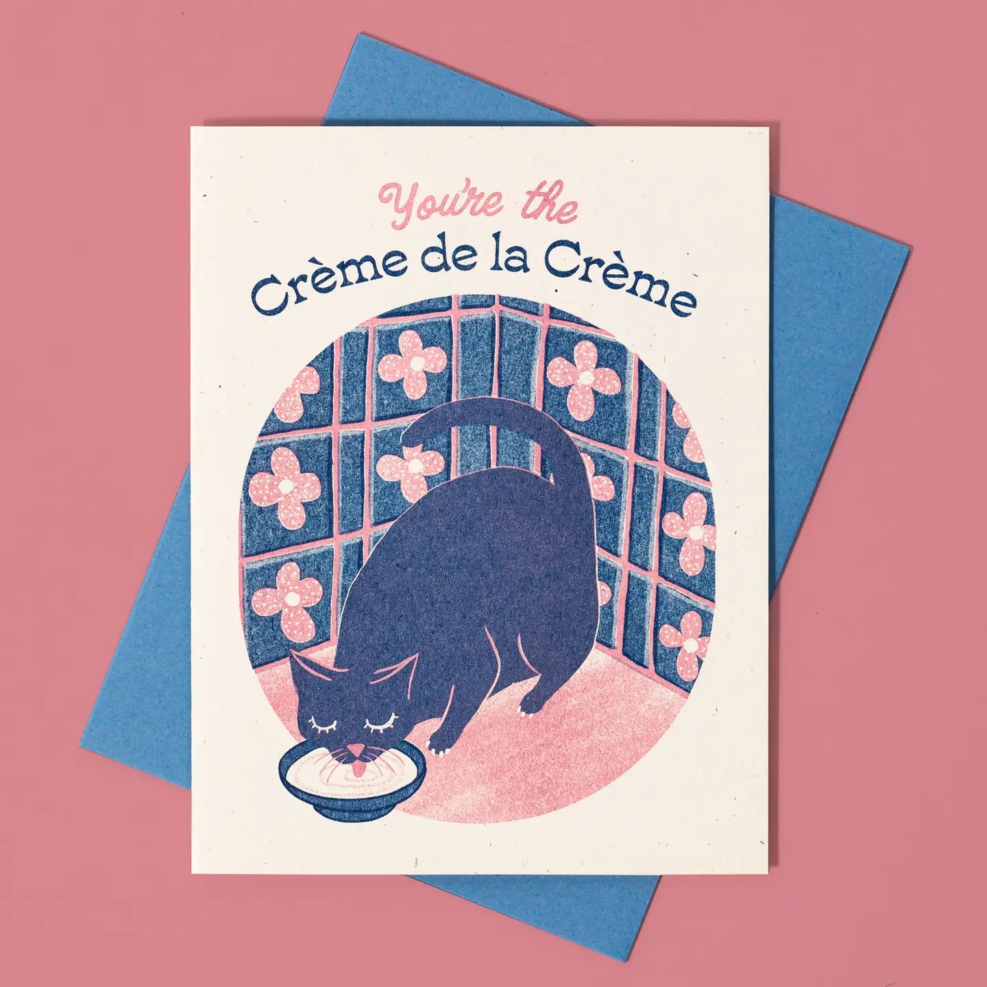 Bromstad Printing Co. - Risograph Greeting Card 'Crème de la Crème Cat'