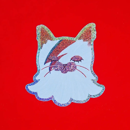 Bromstad Printing Co. 'David Bowie Cat' Glitter Sticker