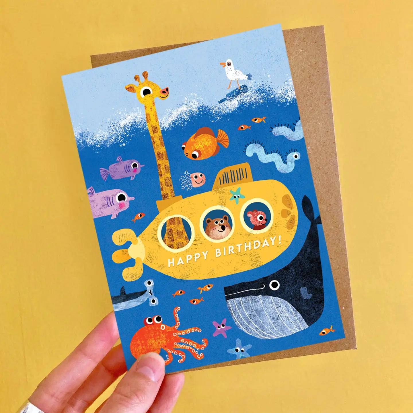 Emily Nash verjaardagskaart A6 - Verjaardags Onderzeeër