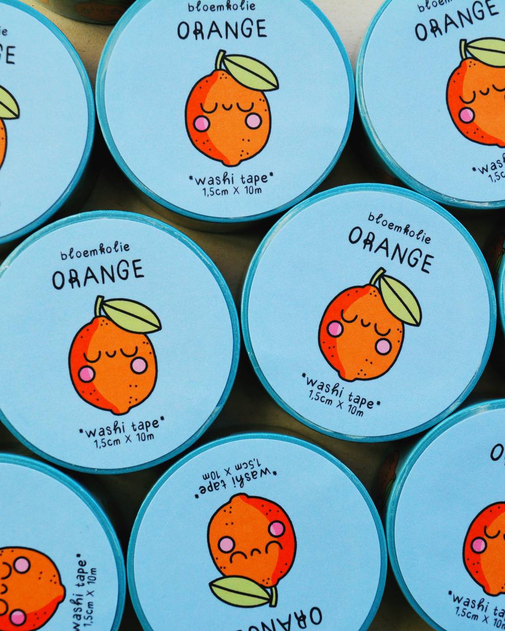 Bloemkolie Washi tape - Orange