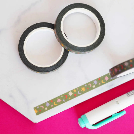 Nutmeg and Arlo Washi Tape - Green Stars - (smal)