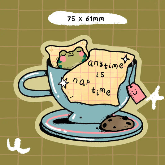 Bloemkolie Vinyl Sticker - Naptime frog
