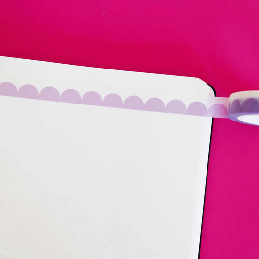 Nutmeg and Arlo Washi tape - Purple Scallop