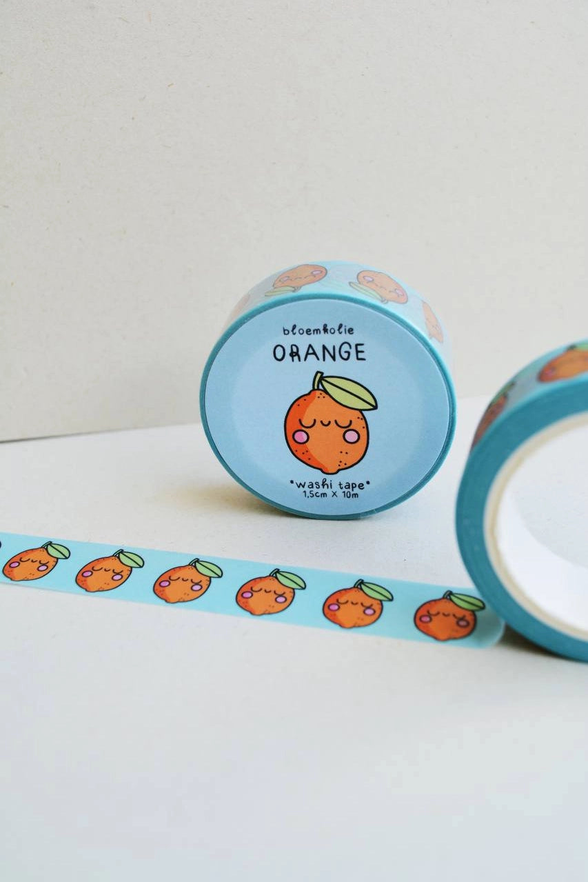 Bloemkolie Washi tape - Orange