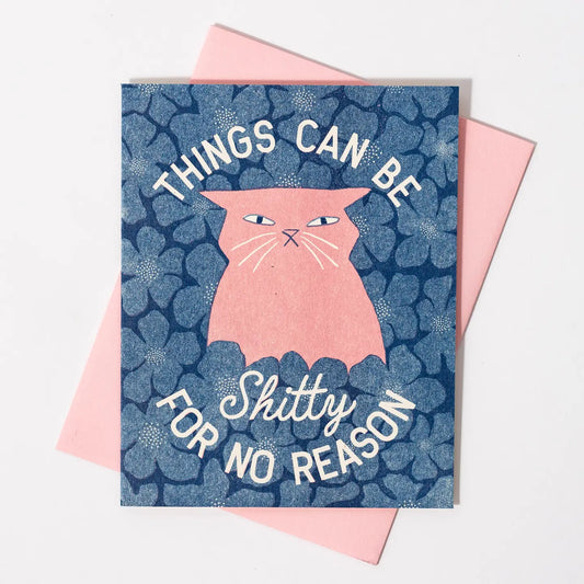 Bromstad Printing Co. - Risograph Greeting card 'Things can be shitty'