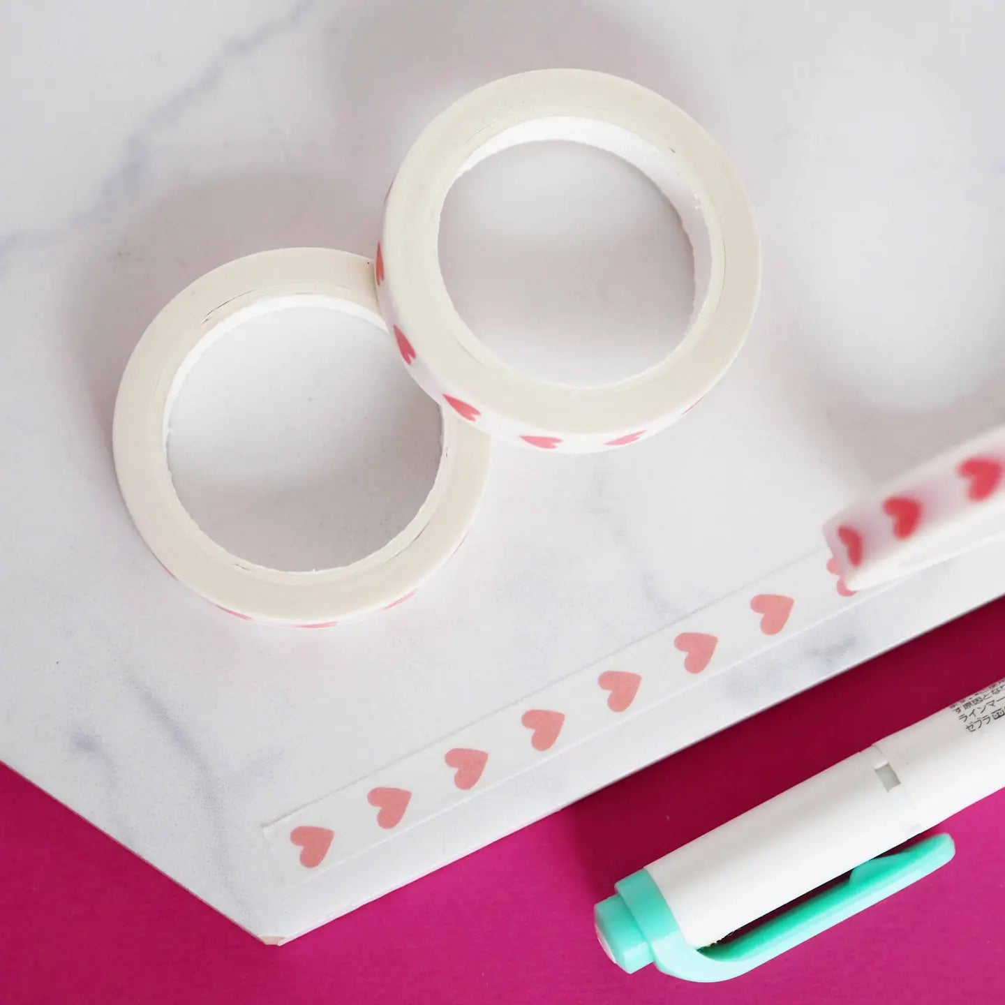 Nutmeg and Arlo smalle Washi tape 7,5mm - Heart Checkbox