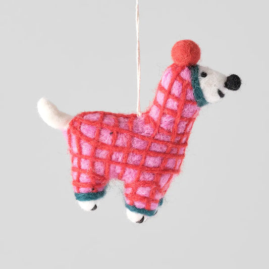 Wrap Vilten Kersthanger - 'Jayla' roze