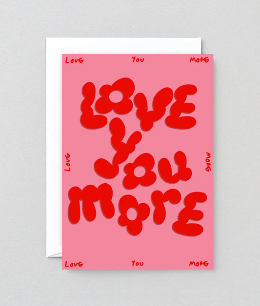 Wrap - Wenskaart 'Love you more' in reliëf