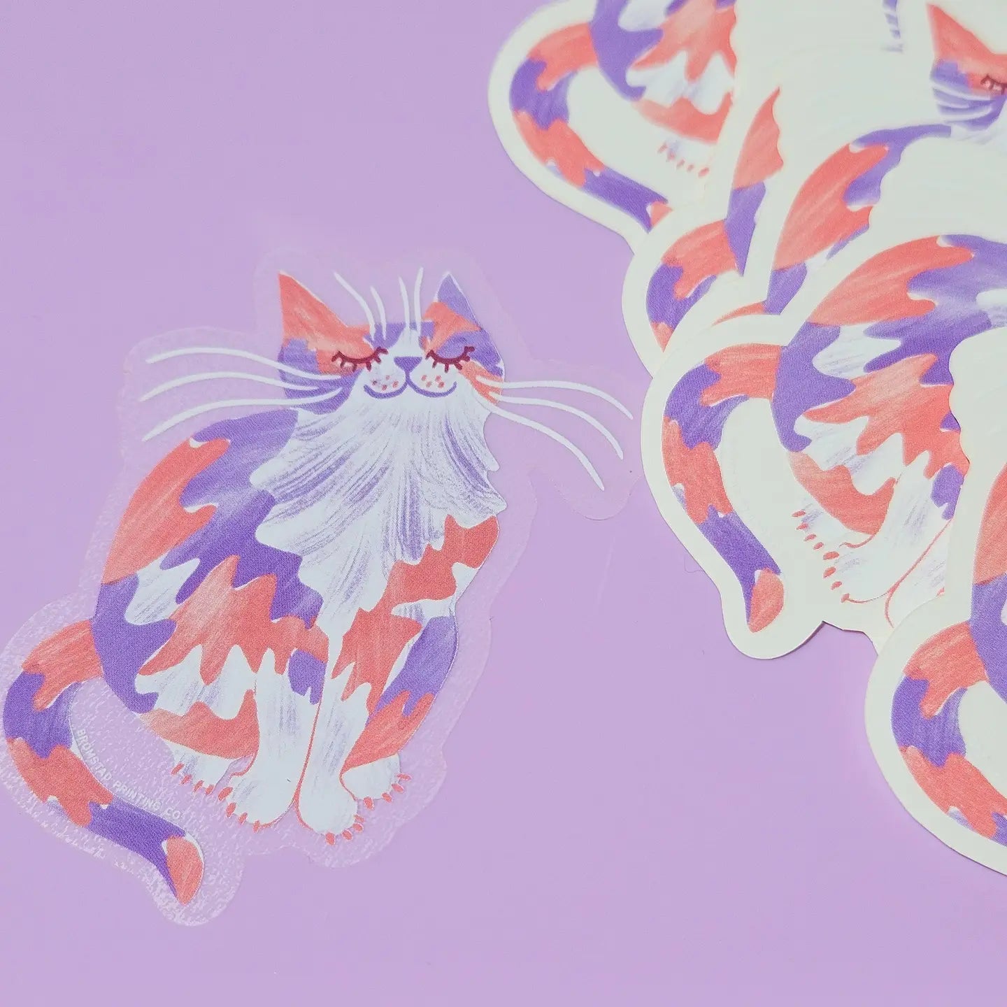 Bromstad Printing Co. 'Calico Cat' - Clear Sticker