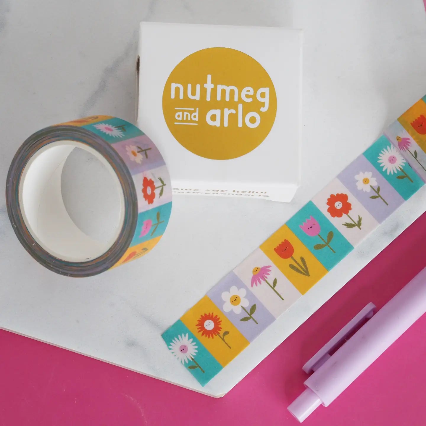 Nutmeg and Arlo Washi Tape - Flower Blocks