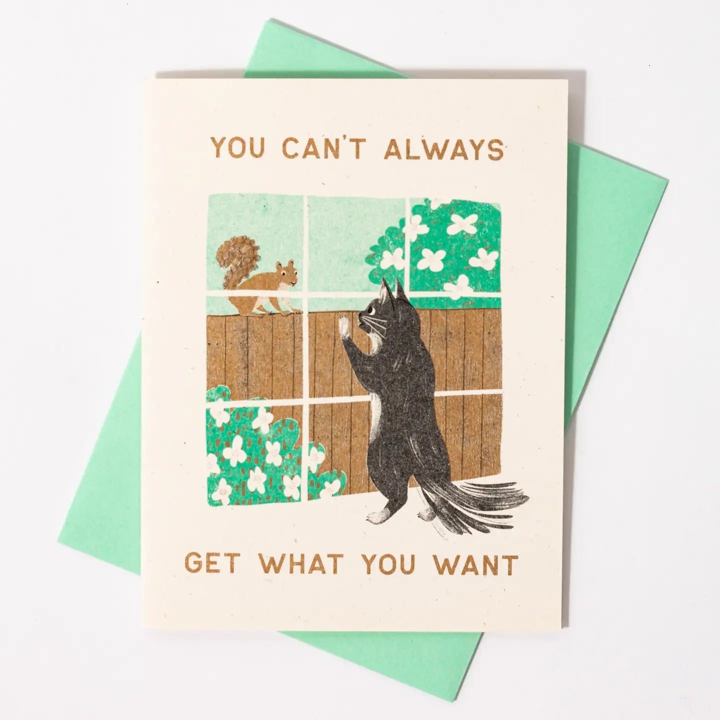 Bromstad Printing Co. - Risograph Greeting card 'You can't always get what you want'