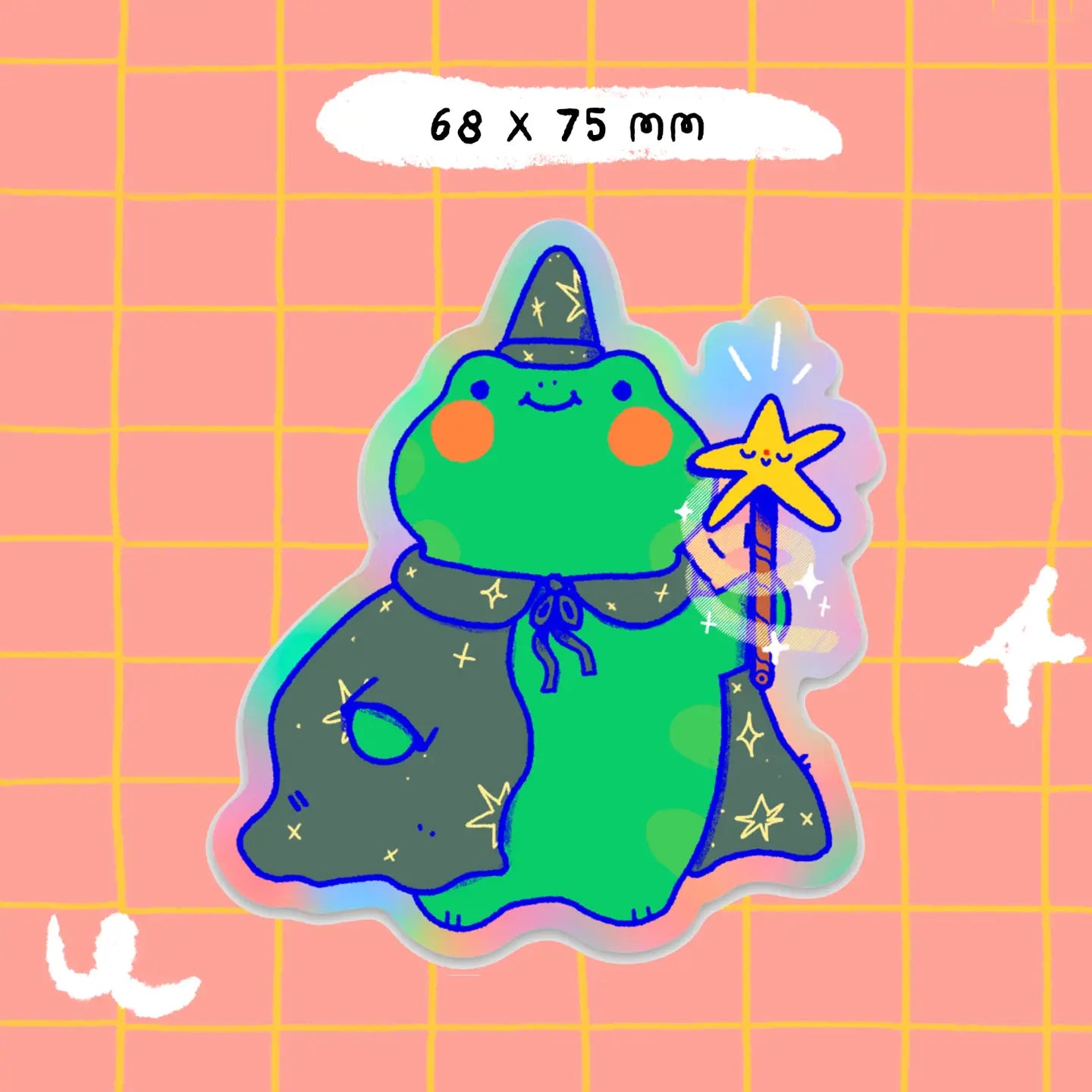 Sticker Bloemkolie Vinyl - Kikker tovenaar