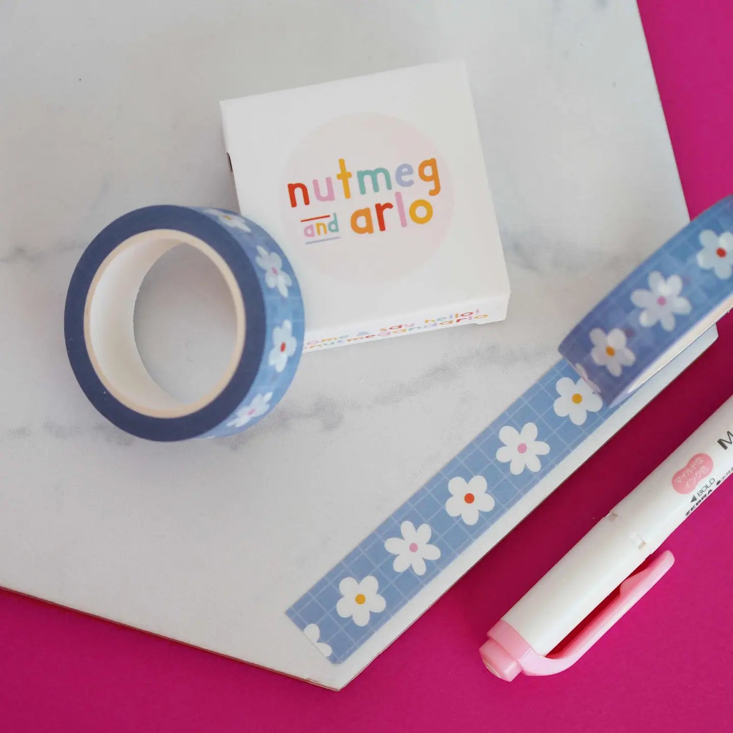 Nutmeg and Arlo Washi Tape - Daisy Checker Gingham