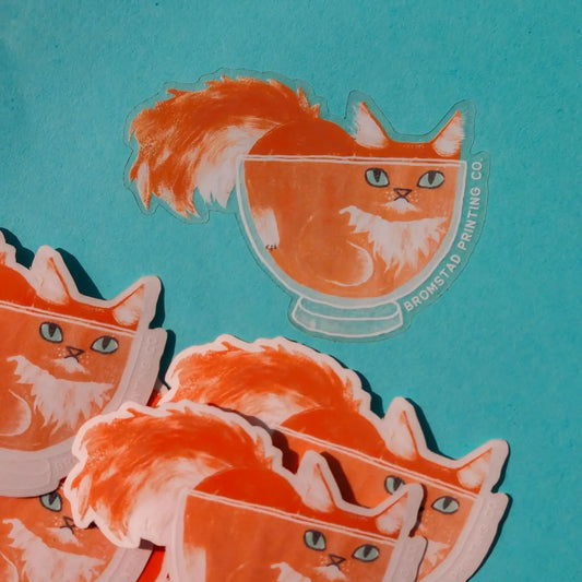 Bromstad Printing Co. 'Orange Cat' - Clear Sticker