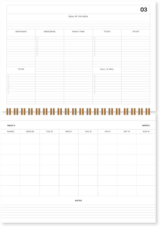A-Journal 18 months Family Planner - Flow Pink 2025/2026