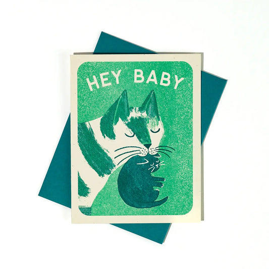 Bromstad Printing Co. - Risograph Geboortekaart 'Hey Baby'