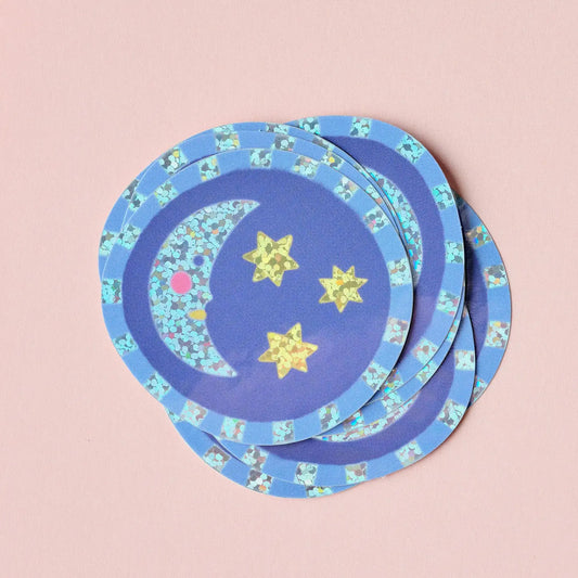 Claire Paul Holografische sticker - Maan en sterren
