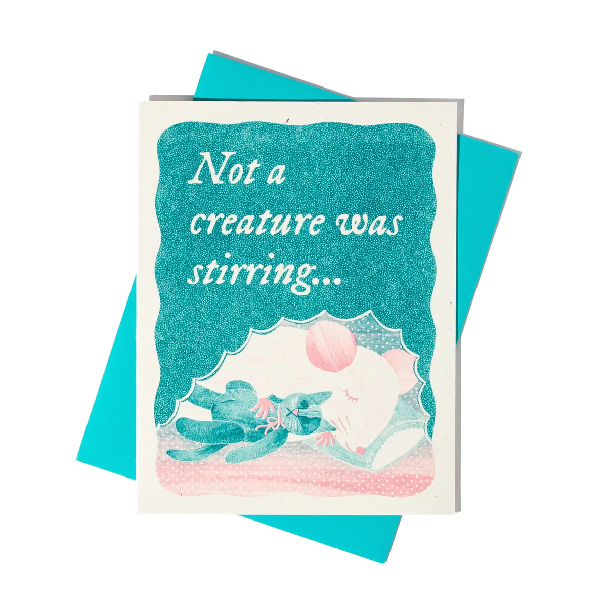 Kerstkaart Not a creature was stirring - Bromstad Printing Co.