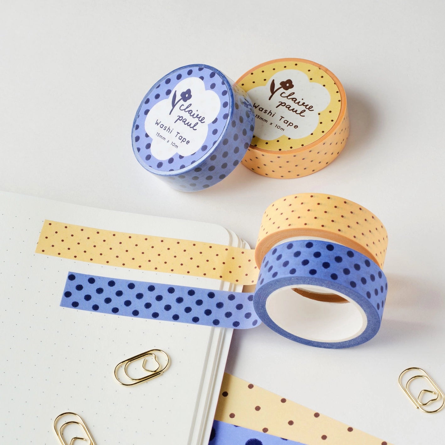 Washi tape Blauwe Polka Dot - Claire Paul
