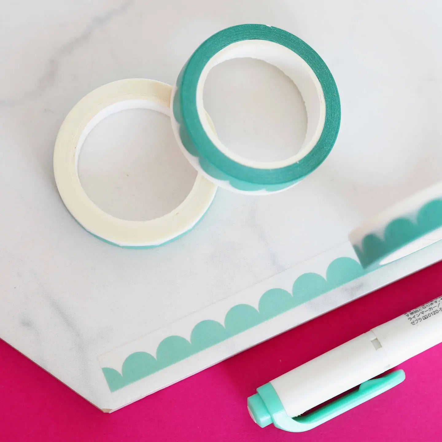 Nutmeg and Arlo Washi tape - Turquoise Schelpjes (smalle washi)