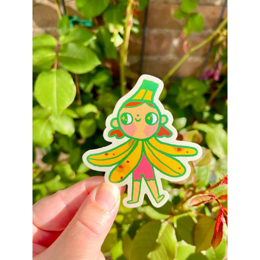 Bloemkolie Sticker - Bananenmeisje