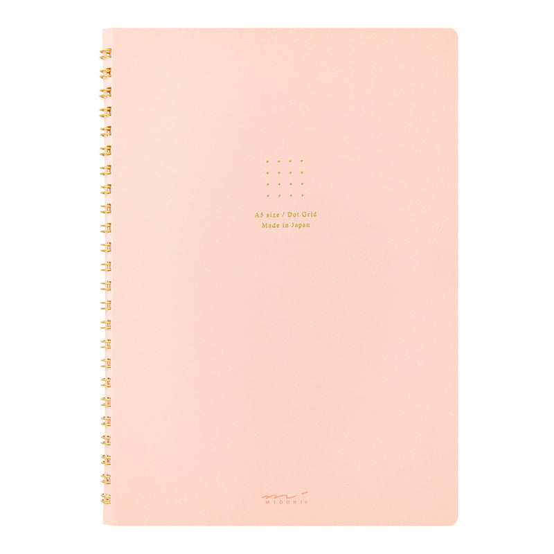 Midori Ring Notebook - Color Dot Grid Pink