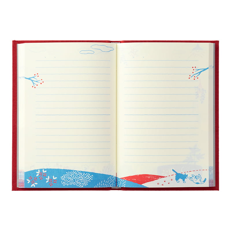 Midori Diary – Tagebuch mit Stickerei, Lesezeichen, Katze