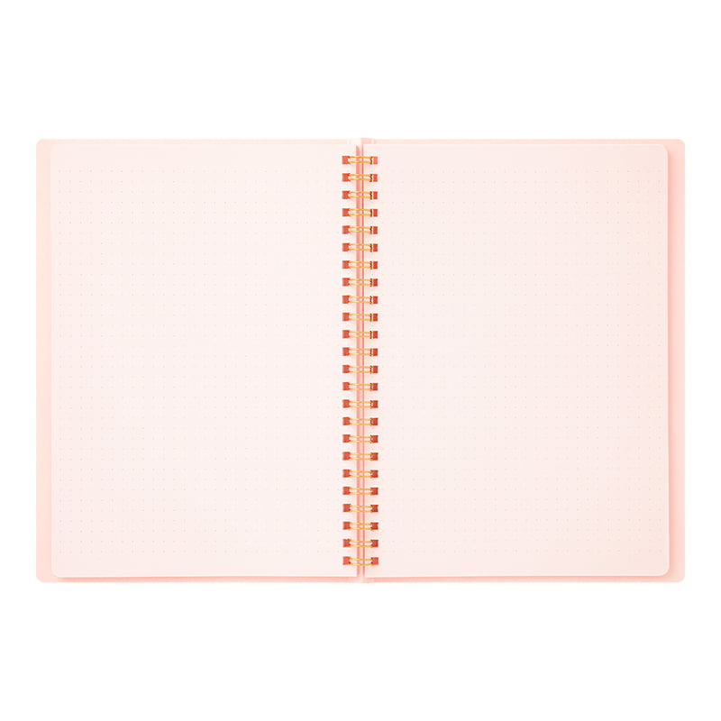 Midori Ring Notebook - Color Dot Grid Pink