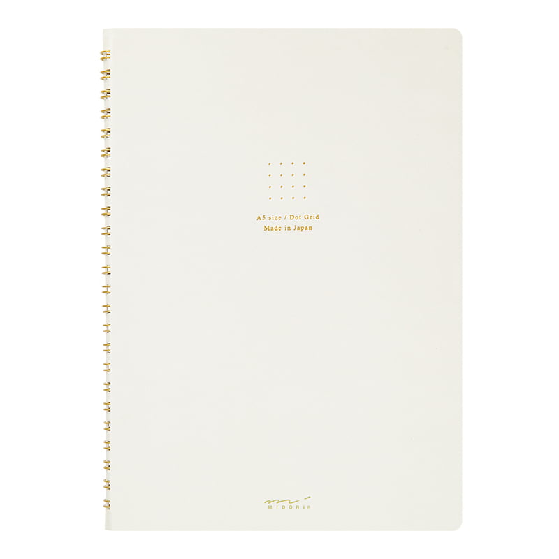 Midori Ring Notebook - Color Dot Grid White