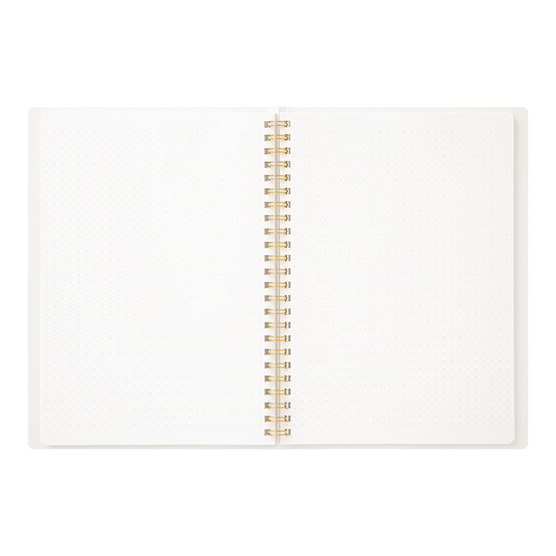 Midori Ring Notebook - Color Dot Grid White