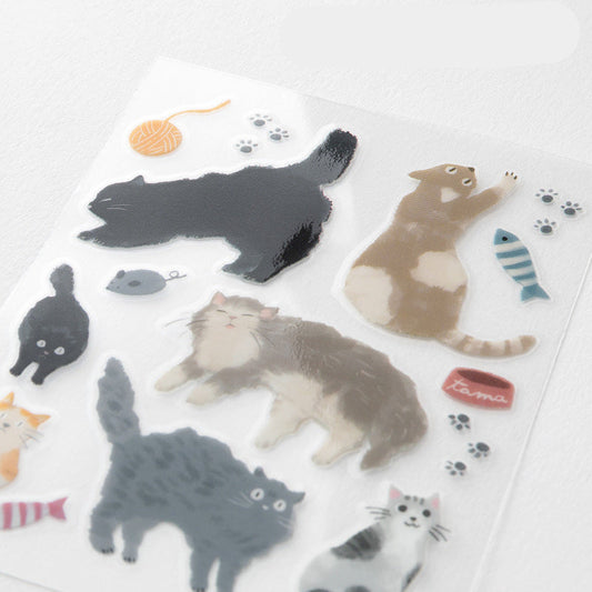 Midori Stickers - Glossy Transfer Stickers Cat