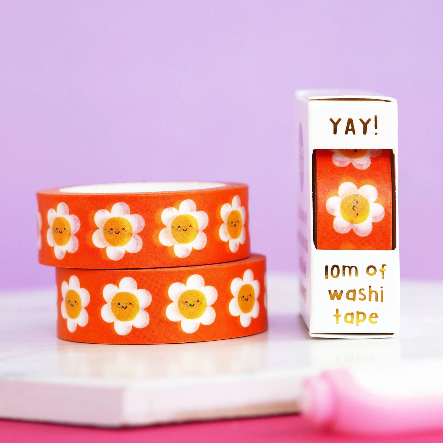 Orange Daisies Floral - Washi tape