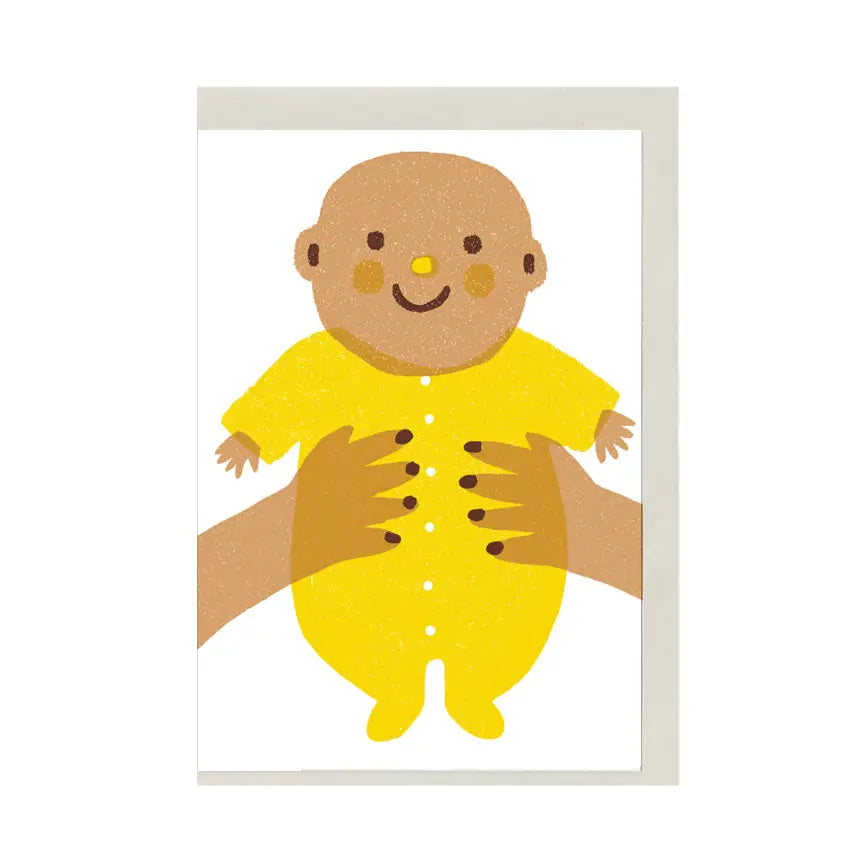 The Printed Peanut Stationery Geboortekaart - Yellow Baby A7