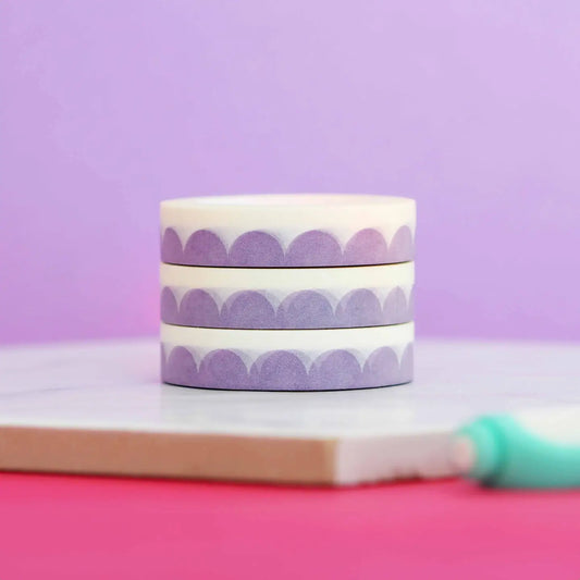 Nutmeg and Arlo Washi tape - Purple Scallop