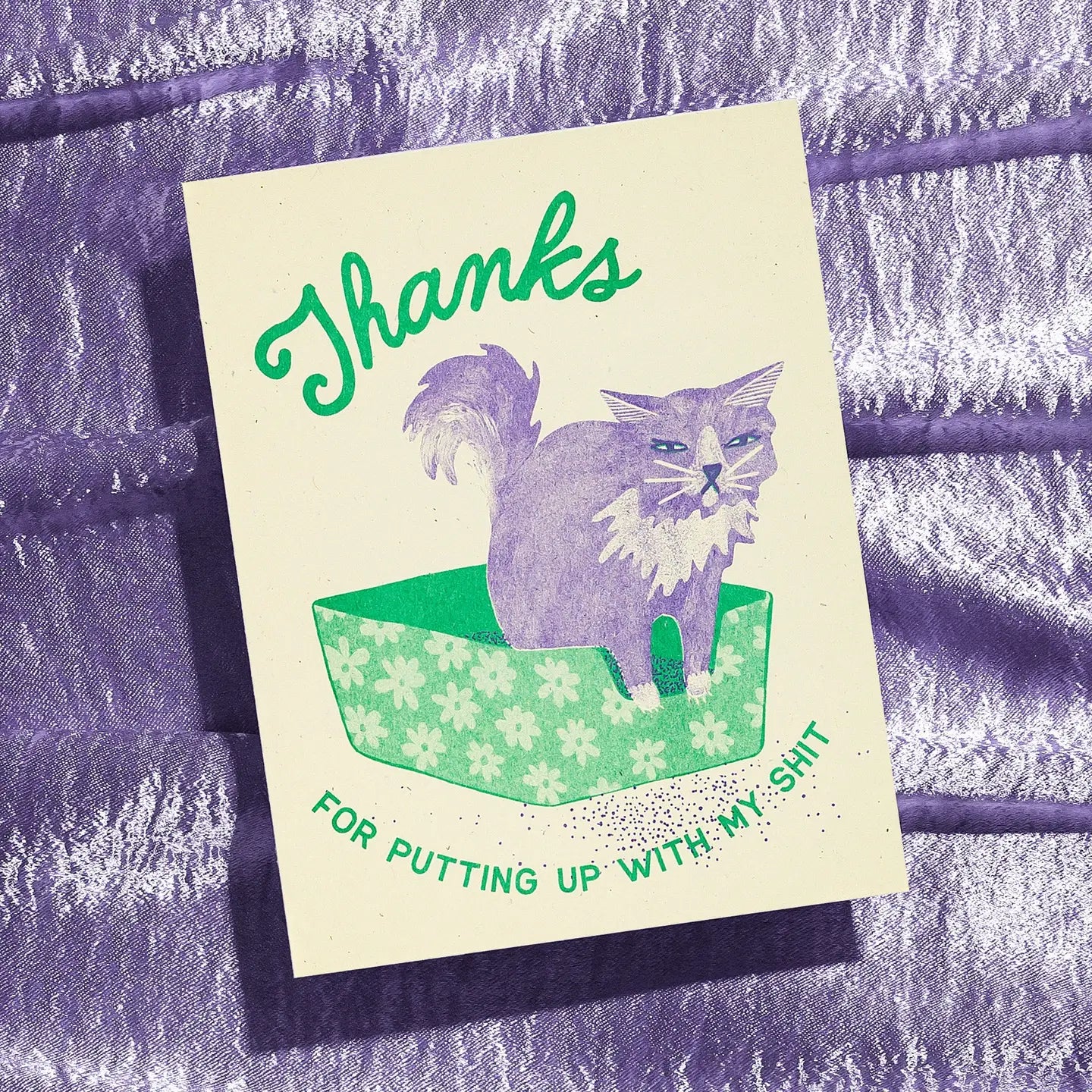 Bromstad Printing Co. - Risograph Wenskaart 'Thanks For Putting Up'