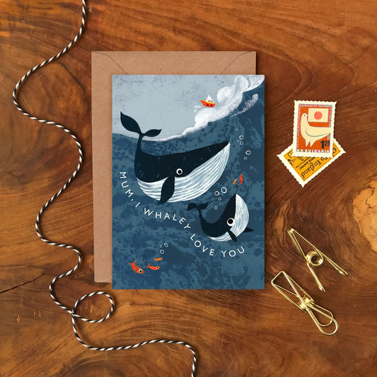 Emily Nash Moederdag wenskaart A6 - Mum, I whaley love you