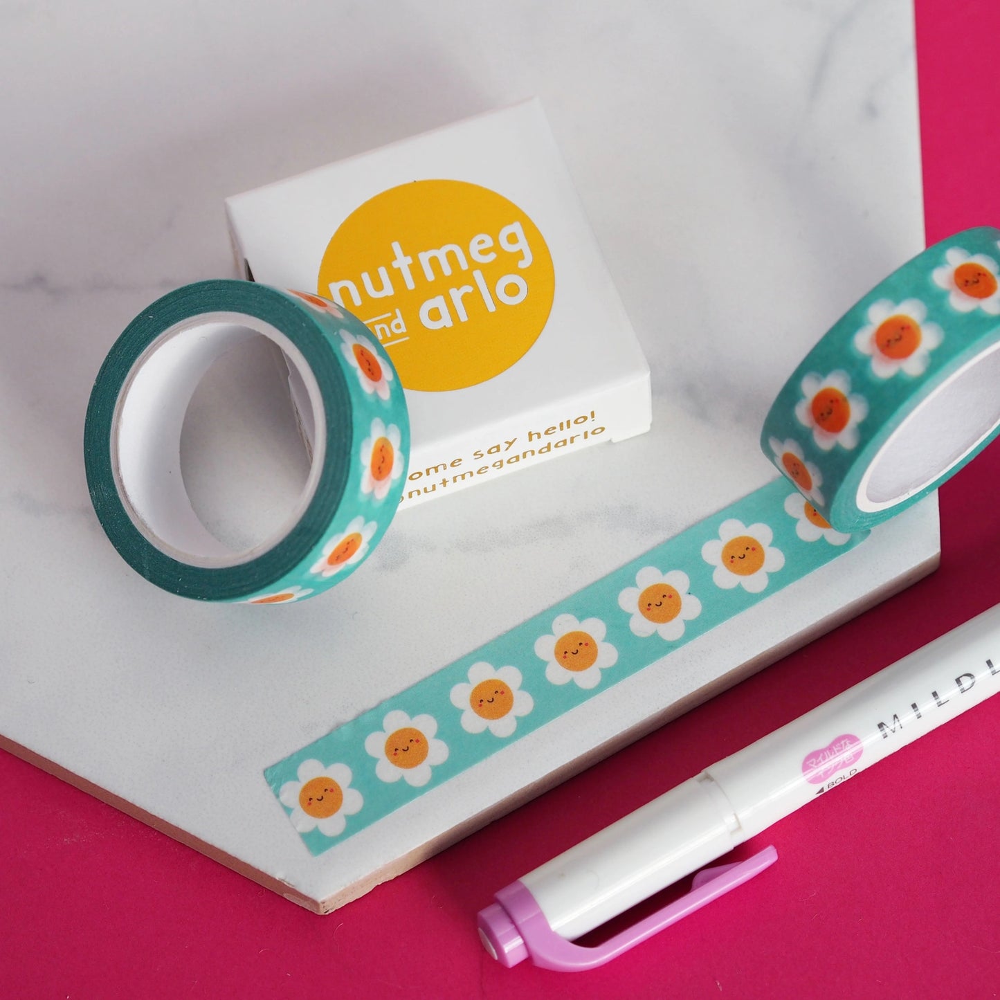 Blue Daisies Floral - Washi tape