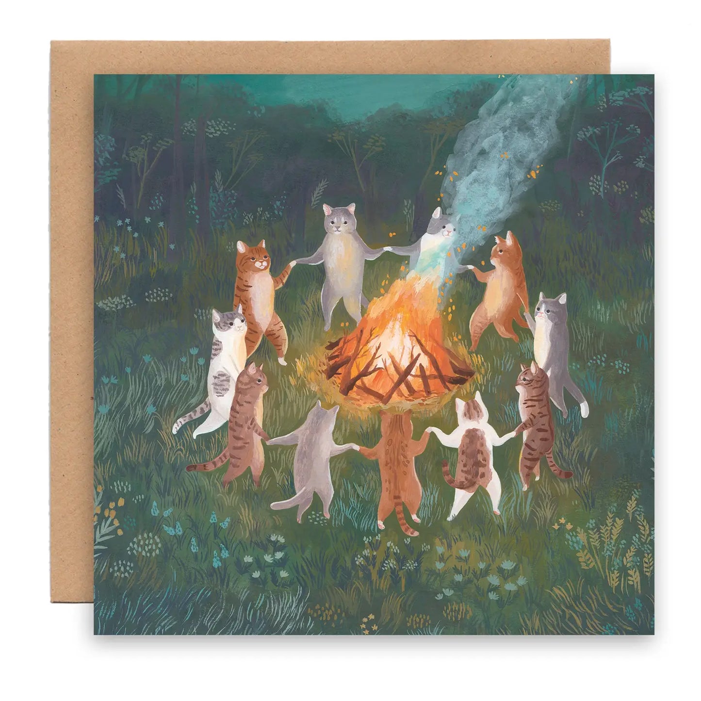 Cécile Berrubé Greeting Card - Dancing Cats