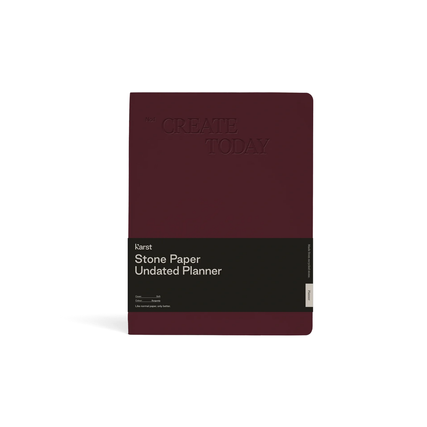 Karst Softcover undatierter Planer – B5 Burgunderrot