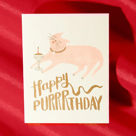 Verjaardagskaart Happy Purrrthday - Bromstad Printing Co.