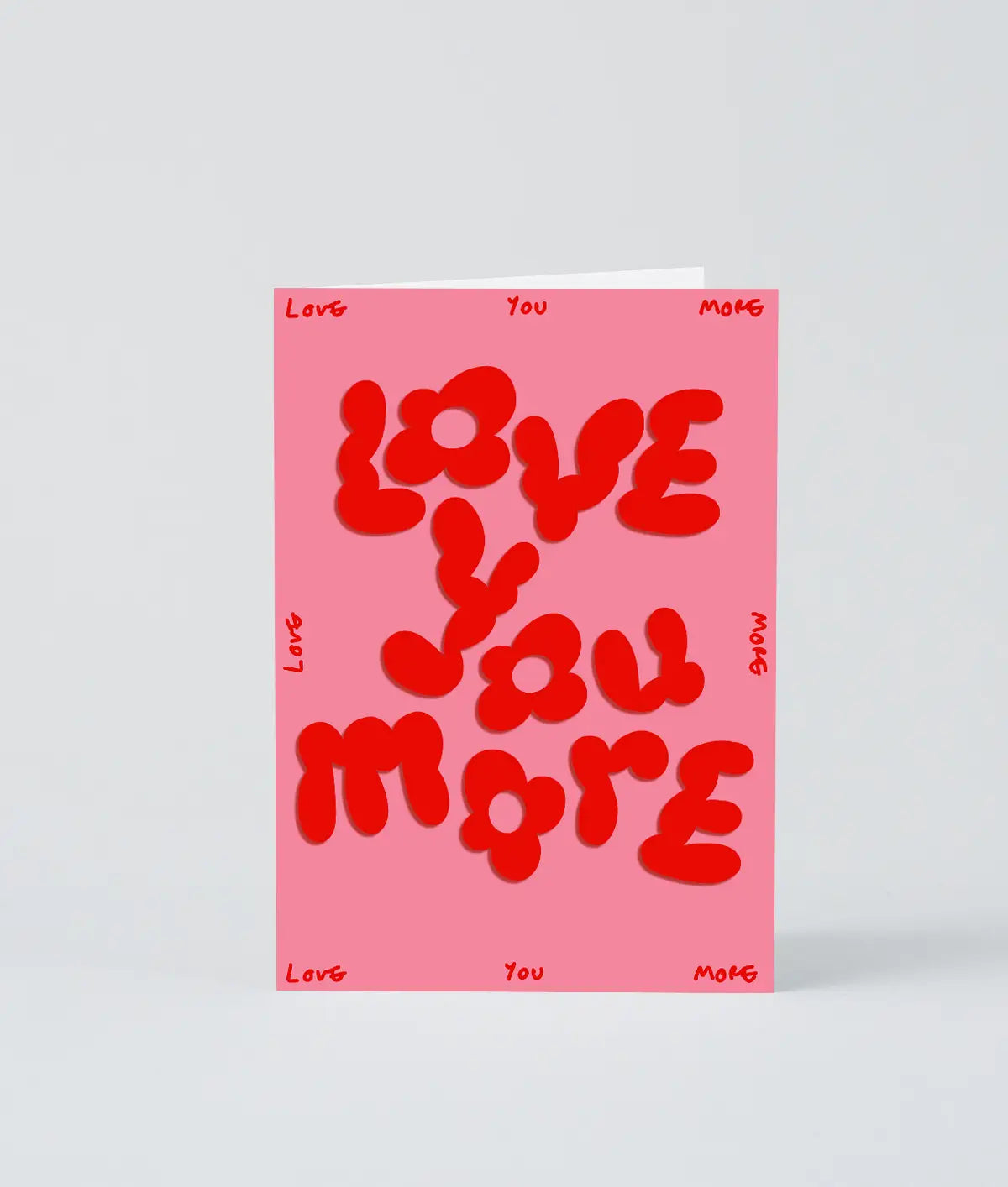 Wrap - Wenskaart 'Love you more' in reliëf